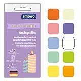 Smowo® 10 Pastell Wachsplatten 20 x 10cm zum gestalten, dekorieren und...