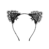 Halloween Haarreif, Halloween Spitze Katzenohren Stirnband,Cat Ears mit...