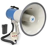 Vonyx MEG065 Akku Megafon mit Sirene und Mikrofon, Aufnahmefunktion, 65...