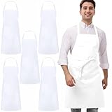 umboom 5 Stück Weiß Kochschürzen Set, Gastronomie Schürzen für Männer...
