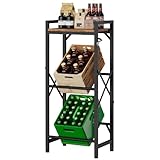 Aibiju Getränkekistenregal mit Ablage für 2 Kisten，32D x 47W x 116H cm...
