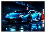 WallArena - Vlies Fototapete Kinderzimmer 368x254 cm Auto Sportwagen Gaming...