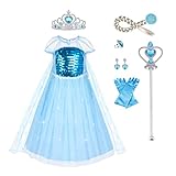 URAQT Prinzessin Kostüm Kinder, Prinzessin Kleid Mädchen, 10-teiliges Set...