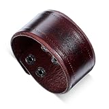 Telooco Breite Wickelarmband Herren Gothic Lederarmband Halloween Punk...