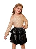 Kinder Bluse für Performance Tanzkostüm Pailletten T-Shirt Glitzernde...