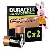 Duracell Akku C, wiederaufladbare Batterien C, 2 Stück, langanhaltende...