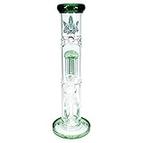GHODT Bong Percolator Eisfach 30cm 5mm Glas Grün Glasbong 18.8- inklusive...