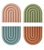 Tischsets Abwaschbar 4er Set, Silikon Topflappen Topfuntersetzer, Bunt...