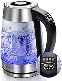 Aigostar Glas Wasserkocher mit Temperatureinstellung 1,7L, 2-in-1 Teekocher...