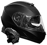 Klapphelm Integralhelm Helm Motorradhelm RALLOX 160-3 schwarz matt mit...