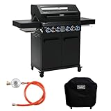 TAINO PLATINUM YAMARA DARK 4+2 Gasgrill Set Stahl 4 Brenner Keramik...