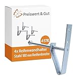 Preiswert&Gut 4X Reifenhalter Wand 12 cm Auflagefläche und Felgenhalter...