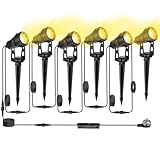HUAEU Gartenbeleuchtung, 20 Meter 6 in 1 LED Led Bodenstrahler Aussen Warm...