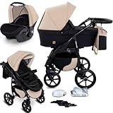 GaGaDumi Boston Kinderwagen 3 in 1 Komplettset mit Autositz -...