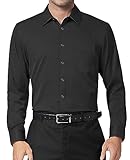 DEMEANOR Hemd Herren Langarm Business Hemd Herren Slim Fit Unifarben...