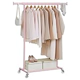 Robuster Kleiderständer auf Rädern, ausziehbare Kleiderstange,...