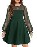 Arshiner Kleid für Mädchen Langarm Festlich Party Elegant Langarmkleid...