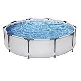 Easnuroz Stahl Schwimmbad Rund Oberirdisch Garten Rahmen Pool Rechteckig...