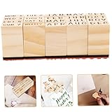 NUOBESTY 1 Set Holz Monatsstempel Bastelstempel Stempel Für Büro...