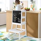 KIDINIX Kinder Lernturm ab 1 Jahr, Learning Tower mit Tafel, Abnehmbarer...