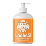 Pets Purest Lachsöl für Hunde, Katzen & Haustiere 1000ml - Reines Omega...