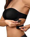 SHARICCA Trägerloser BH Damen ohne Bügel Nahtlos BH ohne Träger Push Up...
