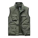 Generisch Herren Ärmellose Weste Übergröße Freizeitweste Outdoor Casual...