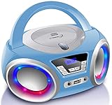 CD-Player mit LED-Beleuchtung | Kopfhöreranschluss | Tragbares Stereo...