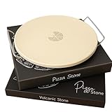 Pizzastein 30 cm rund mit Griffen – für Ofen & Grill – Pizza wie aus...
