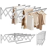 OUUTMEE Wand Wäscheständer Edelstahl Wandtrockner Ausziehbar, Vorderer...