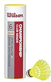 WILSON Badminton-Ball, Championship Shuttlecocks, 6-er Dose, 78 Grains,...
