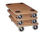 BigDean 3X Möbelroller Transportroller 250kg Rollbrett MDF Möbel Hund...