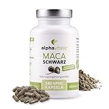 Maca Schwarz 180 Stk. vegane Maca Kapseln aus Lepidium meyenii - Maca...