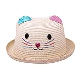 Kinder Mädchen Faltbarer Strohhut Sonnenhut Breite Krempe Sommerhut für...