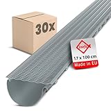 INEFA 30x Laubfangstreifen-Set Dachrinnen Laubschutz 100cm, NW100-150...
