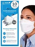 Air Ease FFP2 Masken 10 Stück, Fischform, weiß, CE 2233 zertifiziert,...