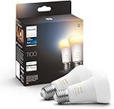 Philips Hue White Ambiance E27 LED Leuchten 2-er Pack, 2x1100, dimmbare LED...