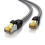 CSL - 2m Cat 7 Netzwerkkabel Gigabit Ethernet LAN Kabel - Baumwollmantel -...