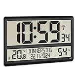 TFA Dostmann XL Wanduhr digital, 60.4520.01, mit Temperatur und...