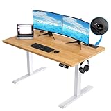 COMHOMA Höhenverstellbarer Schreibtisch 100x60 cm mit USB-Buchse und...