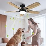 Airwit 106cm Deckenventilator mit Beleuchtung Doppelseitige Flügeln, Leise...