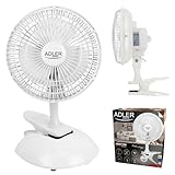 Adler AD 7317 Tischventilator mit Clip, Tragbarer, Klingen Durchmesser...