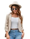 GRACE KARIN Damen Casual Cropped Blazerjacke 3/4 Ärmel Offene Blazer kurz...