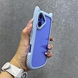 ZSUFCBF 3D-Katzenohr-Lanyard-Hülle für iPhone 16 Pro Max 12 13 14 15 16...