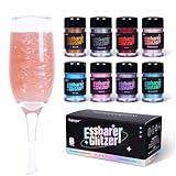 Essbarer Glitzer Set - 8 Farben Essbares Glitzer für Getränke, Glitzer...