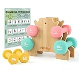 PhysKcal Kurzhantel Set mit Bambusständer | 2 x 0,5kg, 2 x 1kg, 2 x 1,5kg...