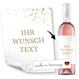 8 Flaschenetiketten selbstklebend mit Text personalisiert - Sticker Etikett...