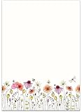 36 Recycling Blatt altmodisches Wildblumen Briefpapier/Vintage Design...