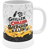 GRUSS & CO Bierkrug Motiv Grillen | Vatertag | Männergeschenk | Steinzeug...