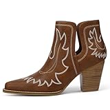 Kalstage Cowboystiefel für Damen, spitzer Zehenbereich, bestickt, zum...